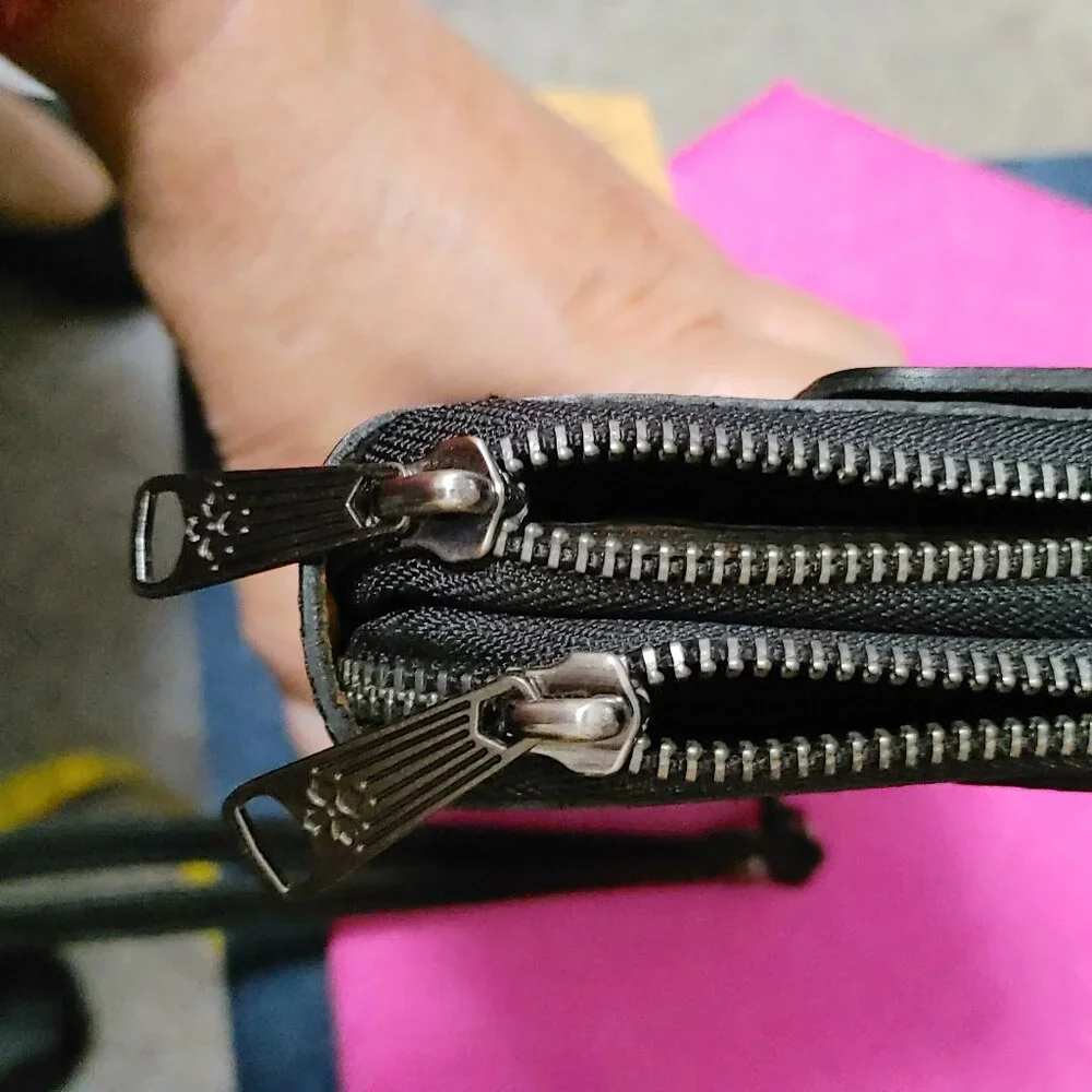 Patricia Nash double zipper wallet in embossed map print - Picture 10 of 10